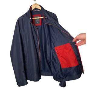 Bugatti Men's 2XL Nylon Modern Bomber Golf Jacket Waterproof Full Zip Navy Blue